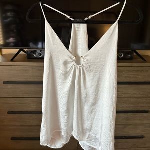 White Vici satin tank